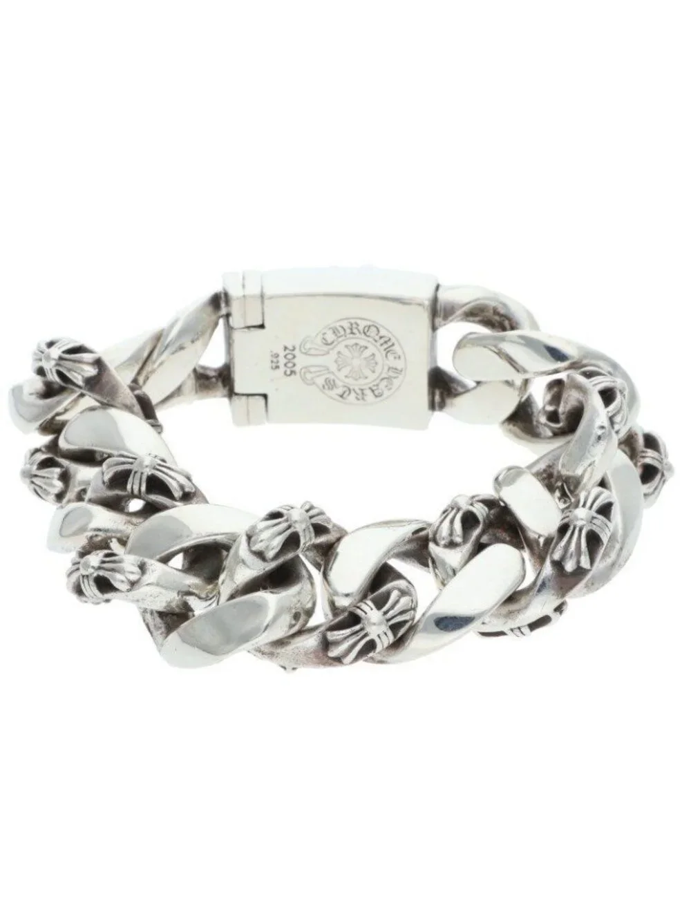 Chrome Hearts Fancy Chx Large Box ID Silver Bracelet